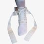 Detail of White Ankle Brace or Guard Strapping